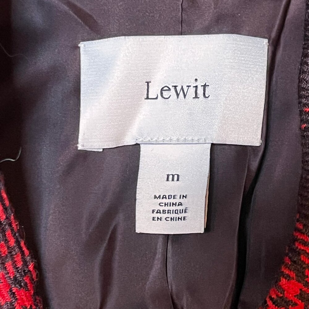 Nwt Lewit Red Brown Wool Lined Jacket Rhinestone … - image 7